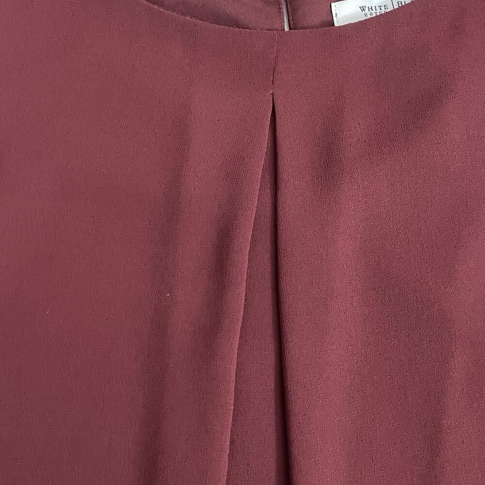 White House Black Market Deep Red Sleeveless Dressy Tank XS Office Chic - Picture 3 of 8